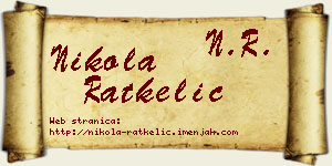 Nikola Ratkelić vizit kartica